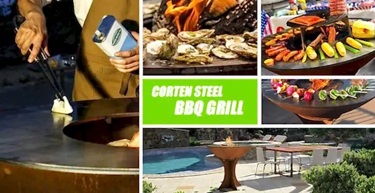 GN-BBQ-210 GN-BBQ-210 Corten Steel BBQ Grill with Detachable Base-Details