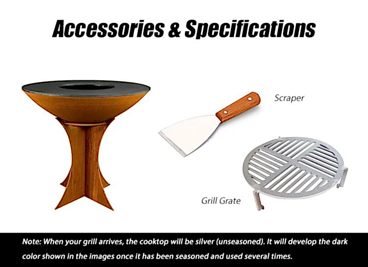 GN-BBQ-210 Corten Steel BBQ Grill with Detachable Base-Accessories