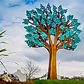 Morden Ağacı Corten Çelik Heykel