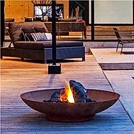 Açık Corten Çelik Yangın Brülör Pot Bowl