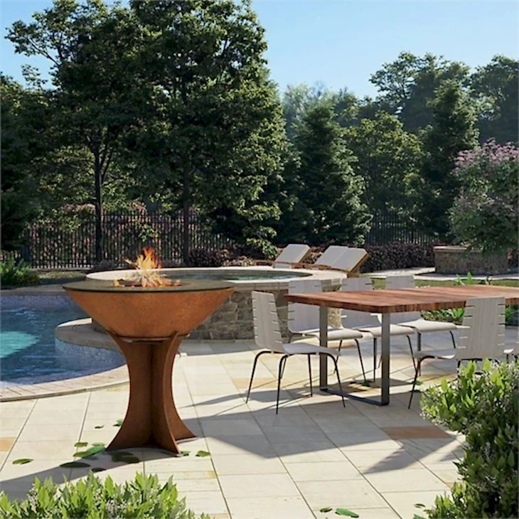 GN-BBQ -210 Corten Steel Barbekü Çıkarılabilir taban ile