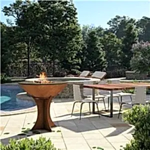 GN-BBQ -210 Corten Steel Barbekü Çıkarılabilir taban ile
