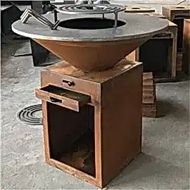 Corten Çelik Metal Ateş Çukuru Izgara Barbekü