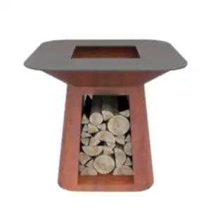 GN-BBQ -222 Corten Barbekü ızgarası trapezoid taban