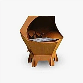 Açık Ev Barbekü Izgara Brülör Ateş Çukuru Brülör Barbekü Corten Çelik Izgara