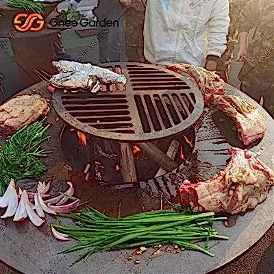 Corten Çelik Kömür Ateş Çukuru Barbekü Izgarası